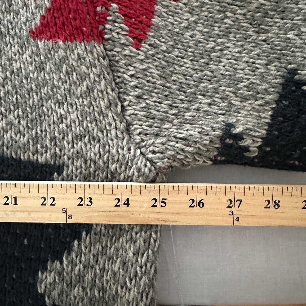 Lucky Brand Men's‎ XXL Sweater Grey Red Southwestern Geometric Knit 149504 - Picture 4 of 12